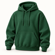 Hoodie vert forêt — vue trois quarts
